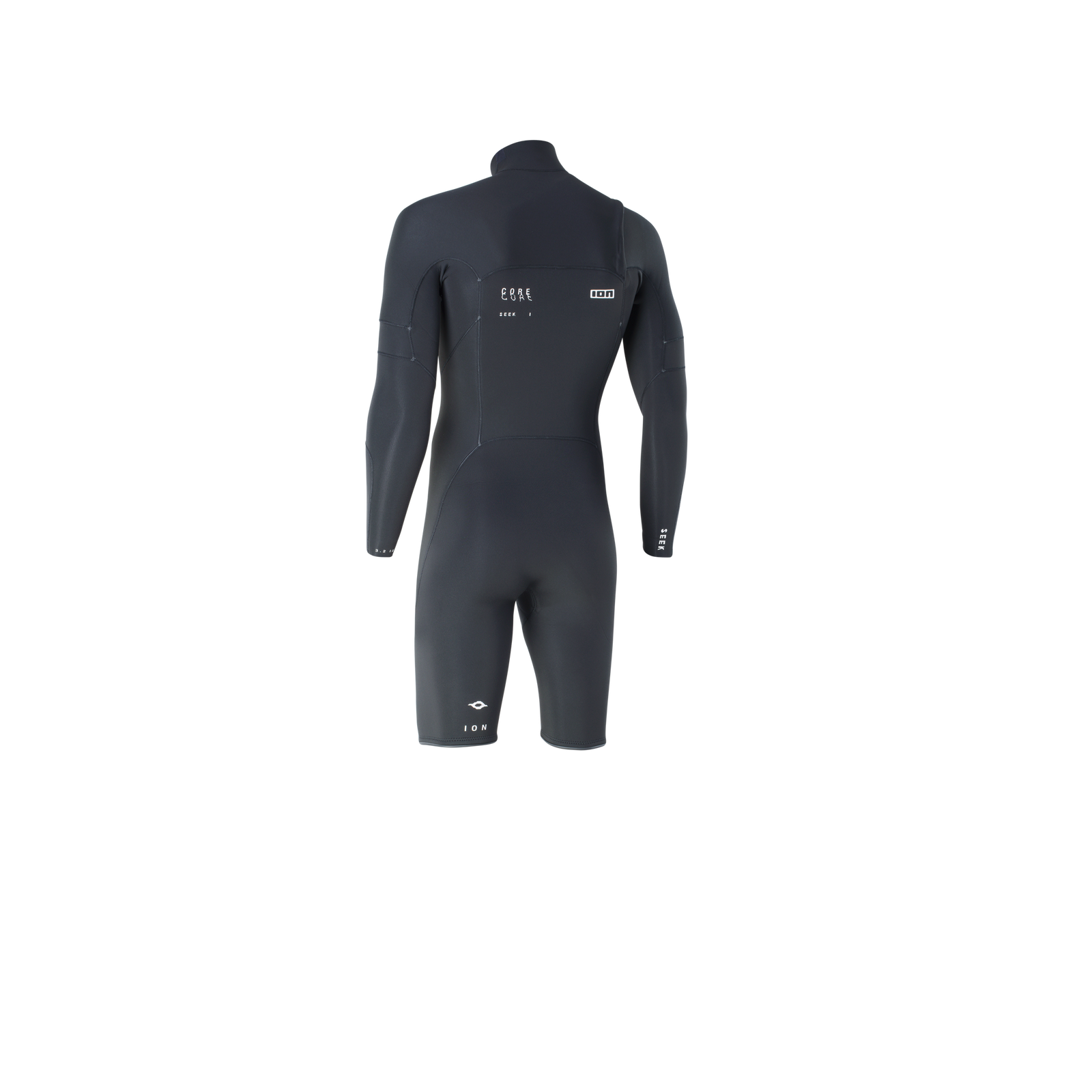 ION Seek Core 3/2 Shorty LS FZ Men 2026-Wetsuits-ION Water-XS-Black-Surf-store.com